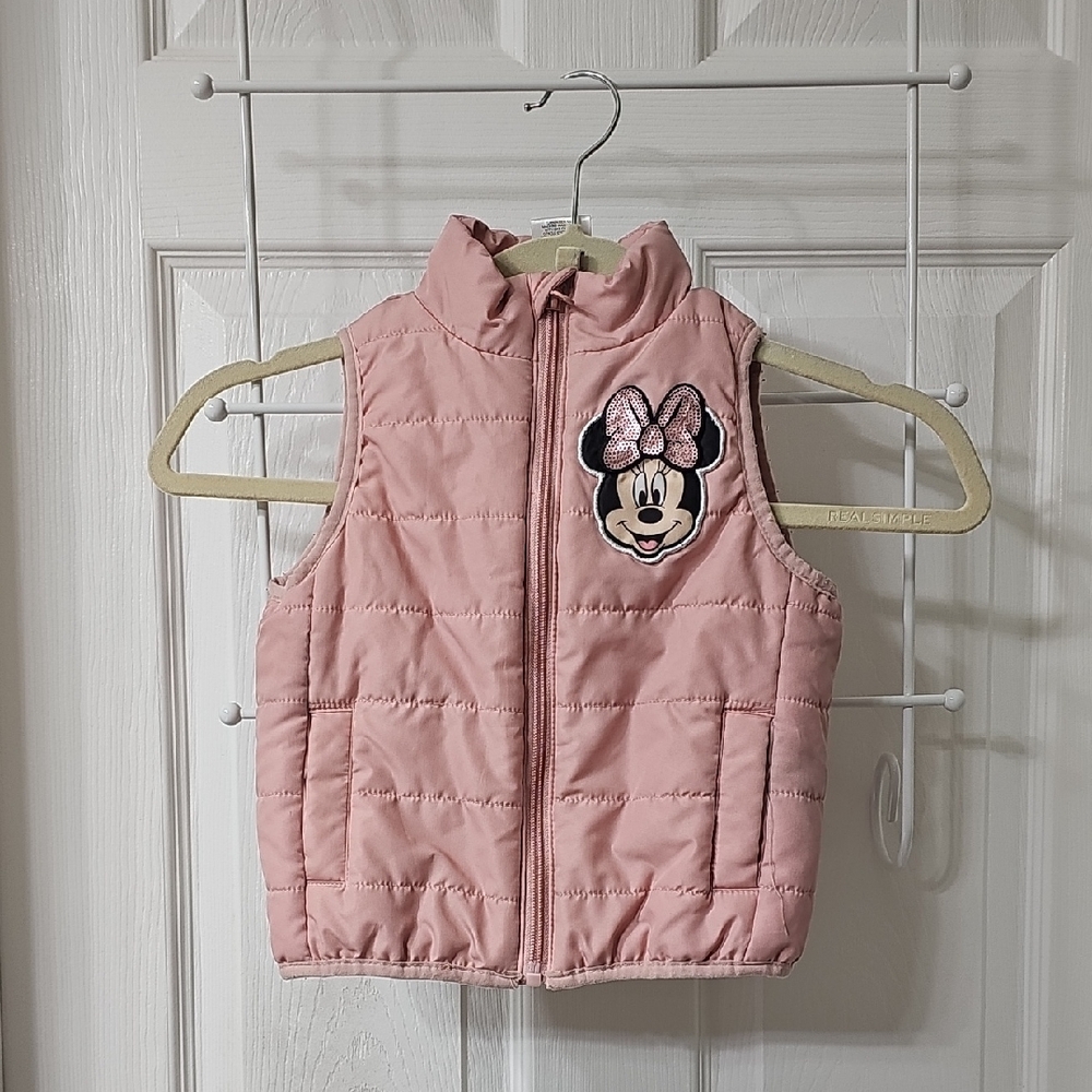 Disney Pink Quilted Kids Vest, Size 2T